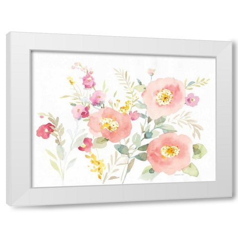 Watercolor Jewels II White Modern Wood Framed Art Print by Nai, Danhui