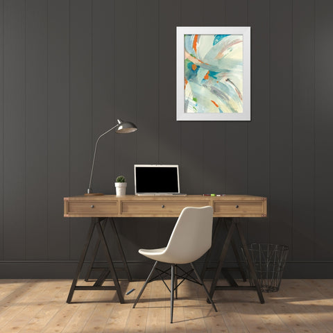 Spontaneous I White Modern Wood Framed Art Print by Nai, Danhui