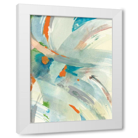 Spontaneous I White Modern Wood Framed Art Print by Nai, Danhui