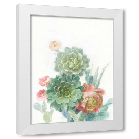 Pastel Desert I White Modern Wood Framed Art Print by Nai, Danhui