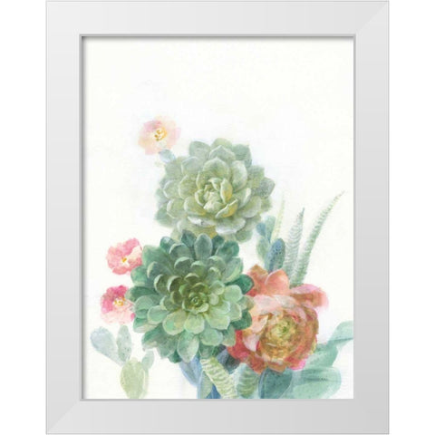 Pastel Desert I White Modern Wood Framed Art Print by Nai, Danhui