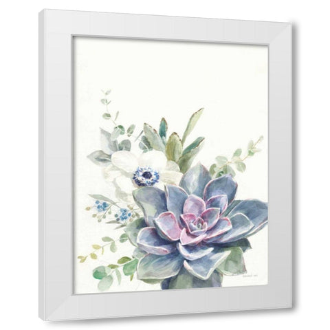 Desert Bouquet I White Modern Wood Framed Art Print by Nai, Danhui