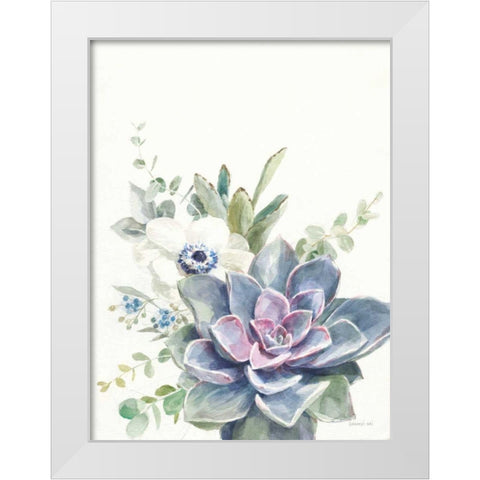 Desert Bouquet I White Modern Wood Framed Art Print by Nai, Danhui