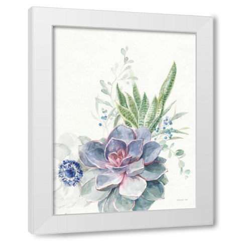 Desert Bouquet II White Modern Wood Framed Art Print by Nai, Danhui