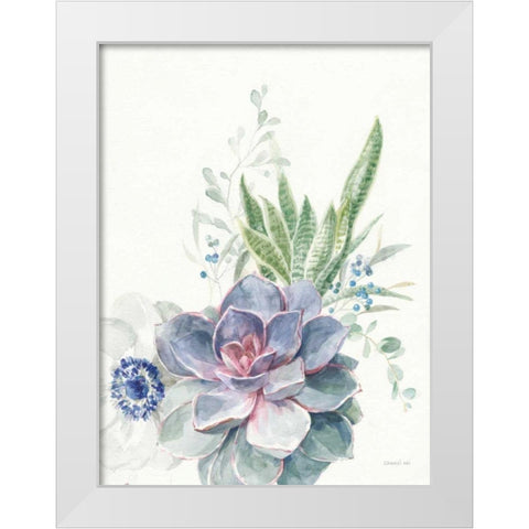 Desert Bouquet II White Modern Wood Framed Art Print by Nai, Danhui