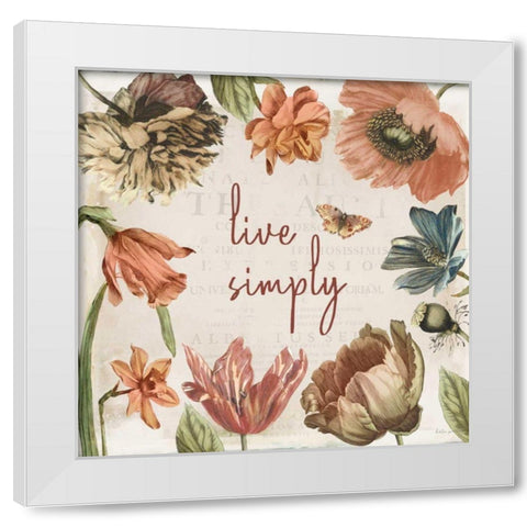 Antiquarian Blooms VII White Modern Wood Framed Art Print by Pertiet, Katie