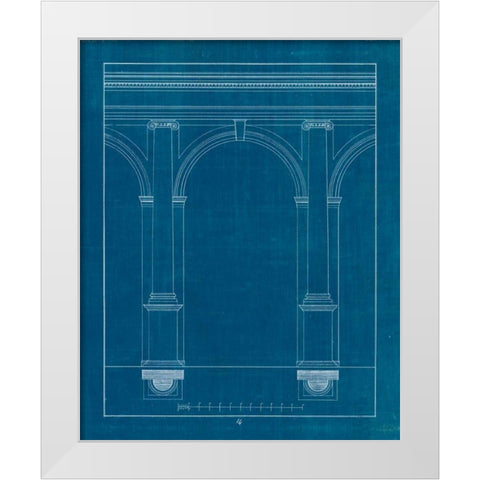 Architectural Columns IV Blueprint White Modern Wood Framed Art Print by Wild Apple Portfolio
