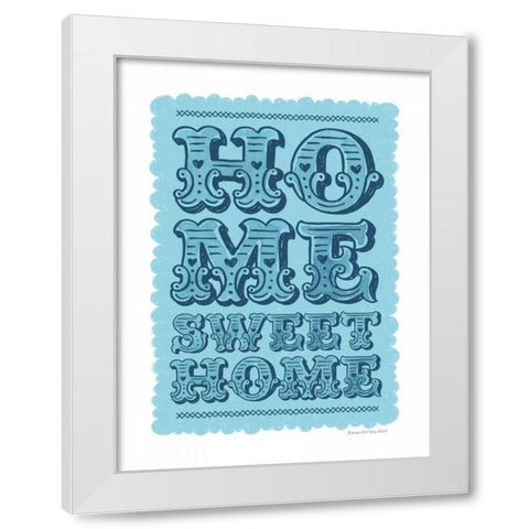 Home Sweet Home Blue White Modern Wood Framed Art Print by Snowdon, Alexandra