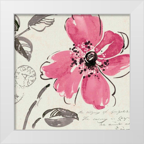 Windy I White Modern Wood Framed Art Print by Pela Studio