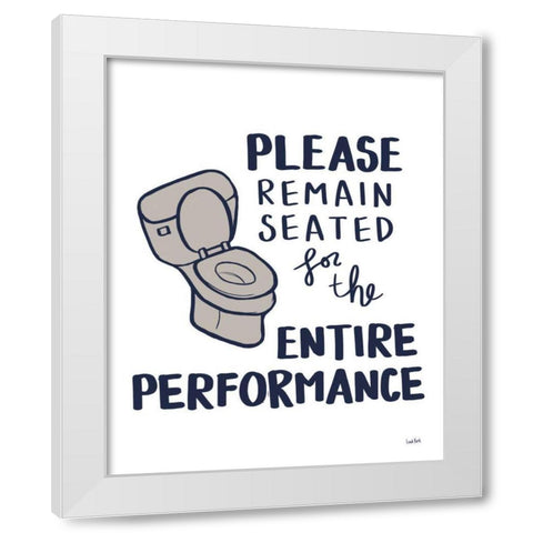 Bathroom Etiquette III Navy Gray White Modern Wood Framed Art Print by York, Leah