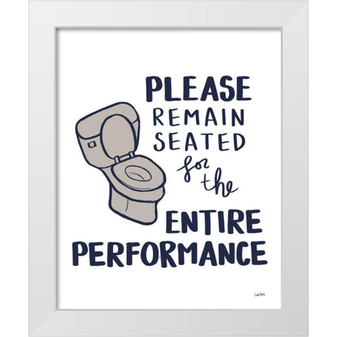 Bathroom Etiquette III Navy Gray White Modern Wood Framed Art Print by York, Leah