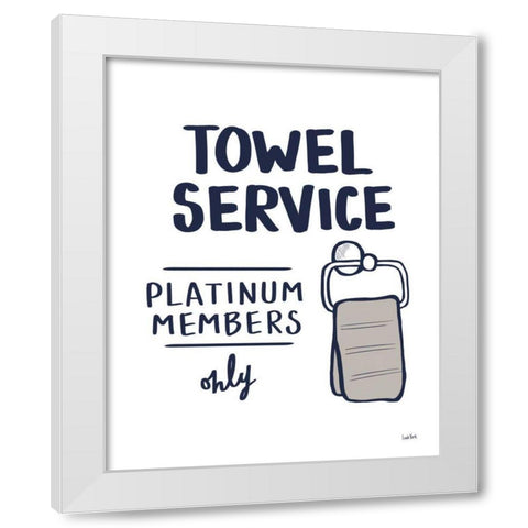Bathroom Etiquette IV Navy Gray White Modern Wood Framed Art Print by York, Leah