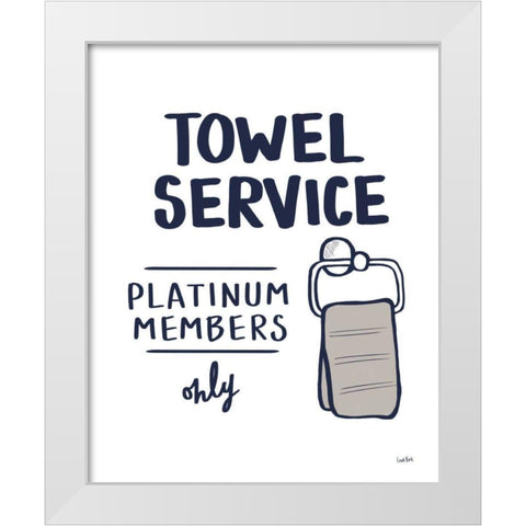 Bathroom Etiquette IV Navy Gray White Modern Wood Framed Art Print by York, Leah