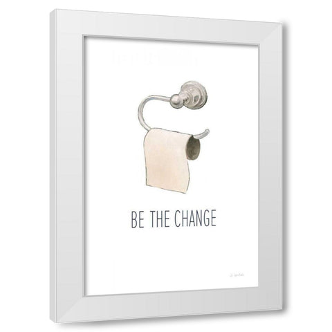 Be the Change Navy White Modern Wood Framed Art Print by Wiens, James