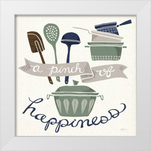 A Pinch of Happiness Winter White Modern Wood Framed Art Print by Urban, Mary