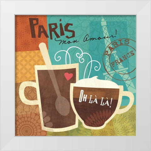Cup-les I White Modern Wood Framed Art Print by Charron, Veronique