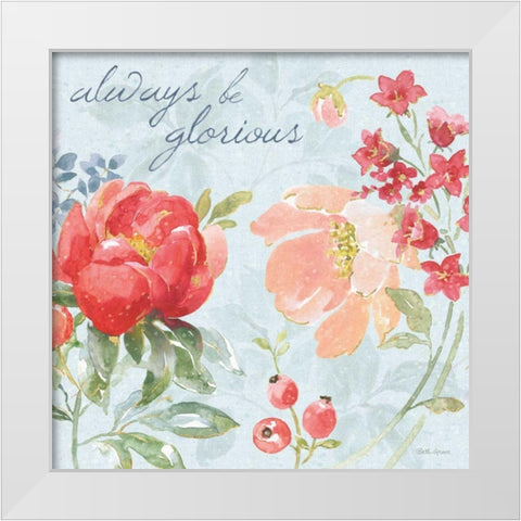 Floral Focus IV Blue White Modern Wood Framed Art Print by Grove, Beth