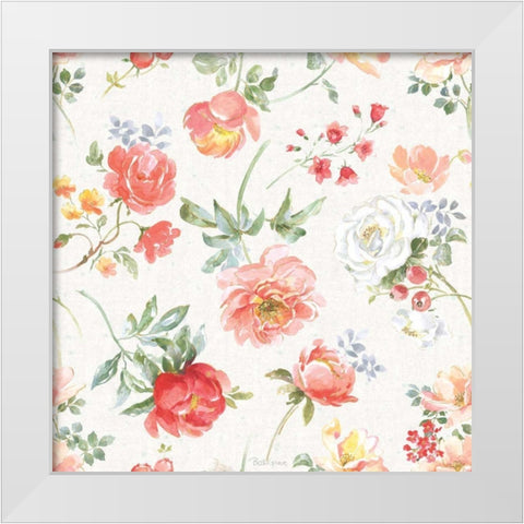 Floral Focus Pattern IA White Modern Wood Framed Art Print by Grove, Beth