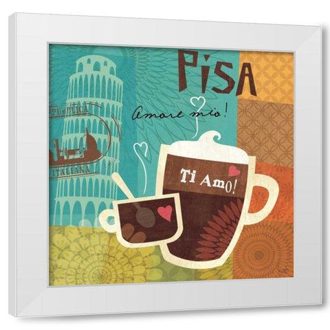 Cup-les II White Modern Wood Framed Art Print by Charron, Veronique