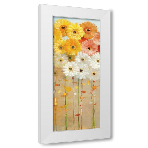 Daisies Fall I White Modern Wood Framed Art Print by Nai, Danhui