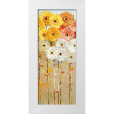 Daisies Fall I White Modern Wood Framed Art Print by Nai, Danhui