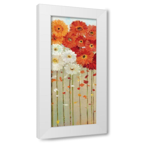 Daisies Fall II White Modern Wood Framed Art Print by Nai, Danhui