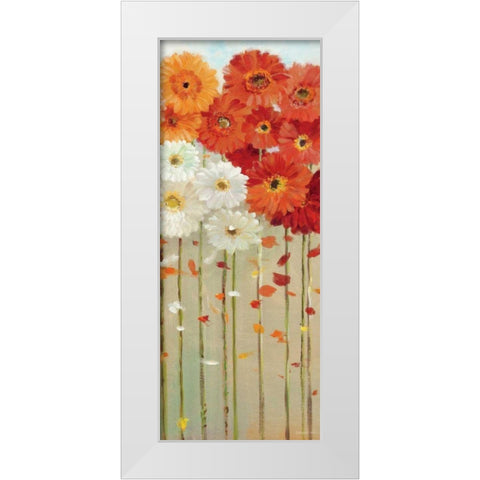 Daisies Fall II White Modern Wood Framed Art Print by Nai, Danhui