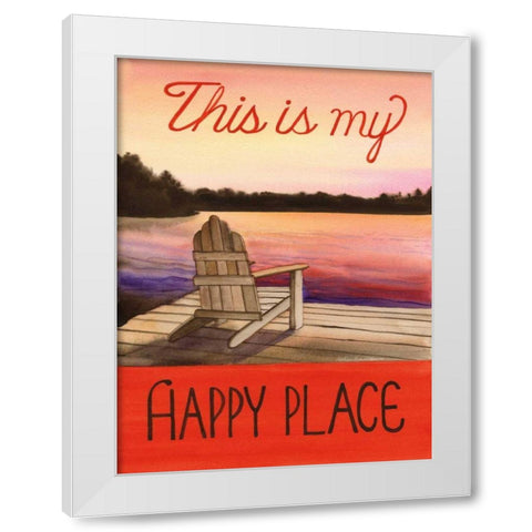This is my Happy Place White Modern Wood Framed Art Print by McKenna, Kathleen Parr