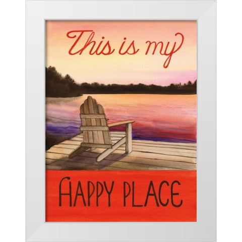 This is my Happy Place White Modern Wood Framed Art Print by McKenna, Kathleen Parr