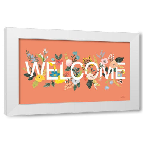 Wild Garden I Welcome White Modern Wood Framed Art Print by Marshall, Laura