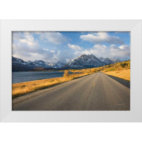 Going To The Sun Road White Modern Wood Framed Art Print by Majchrowicz, Alan