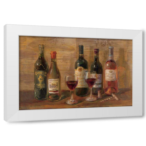 Wine Tasting White Modern Wood Framed Art Print by Nai, Danhui