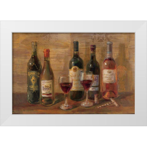 Wine Tasting White Modern Wood Framed Art Print by Nai, Danhui