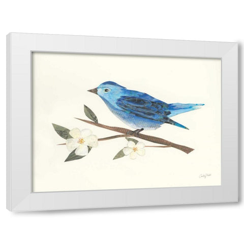 Birds and Blossoms II White Modern Wood Framed Art Print by Prahl, Courtney
