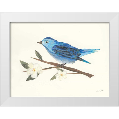 Birds and Blossoms II White Modern Wood Framed Art Print by Prahl, Courtney