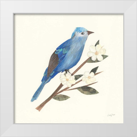 Birds and Blossoms III White Modern Wood Framed Art Print by Prahl, Courtney