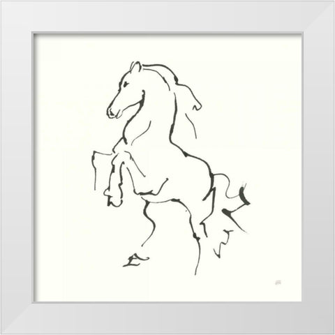 Line Horse I White Modern Wood Framed Art Print by Paschke, Chris