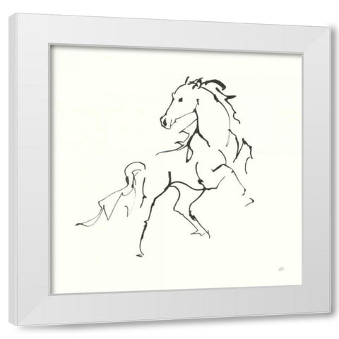 Line Horse IV White Modern Wood Framed Art Print by Paschke, Chris