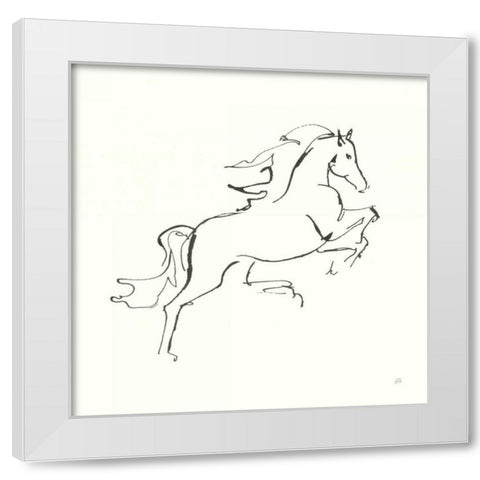 Line Horse VI White Modern Wood Framed Art Print by Paschke, Chris