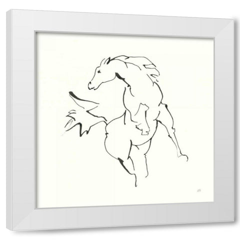Line Horse VIII White Modern Wood Framed Art Print by Paschke, Chris