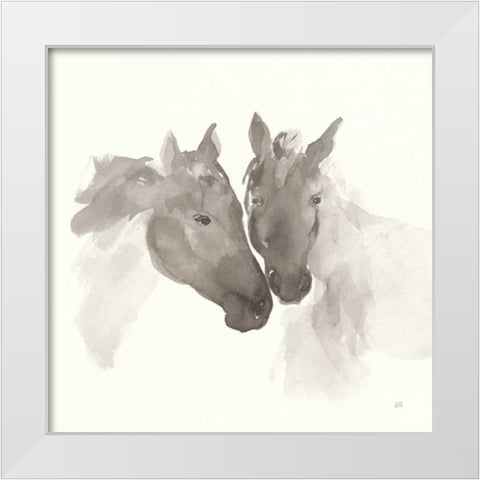 Nuzzling II White Modern Wood Framed Art Print by Paschke, Chris