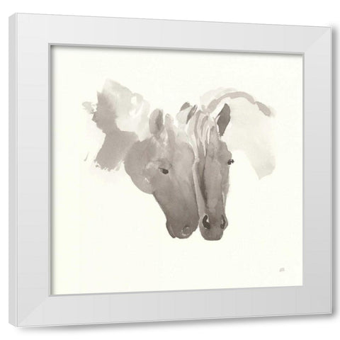 Nuzzling IV White Modern Wood Framed Art Print by Paschke, Chris
