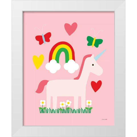 Unicorn Fun I White Modern Wood Framed Art Print by Kelle, Ann