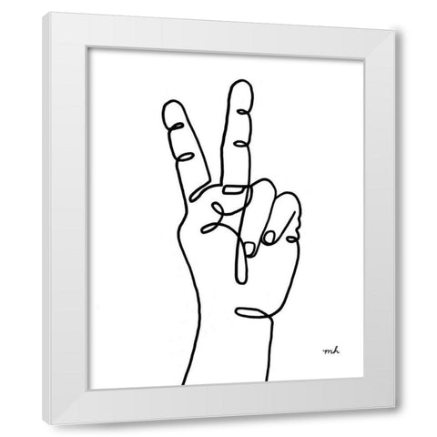 Happy Hands I White Modern Wood Framed Art Print by Hershey, Moira