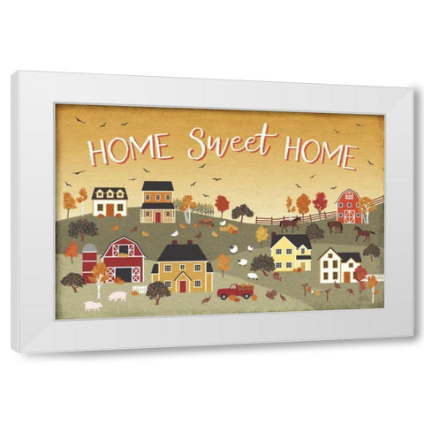 Harvest Village II Script White Modern Wood Framed Art Print by Marshall, Laura
