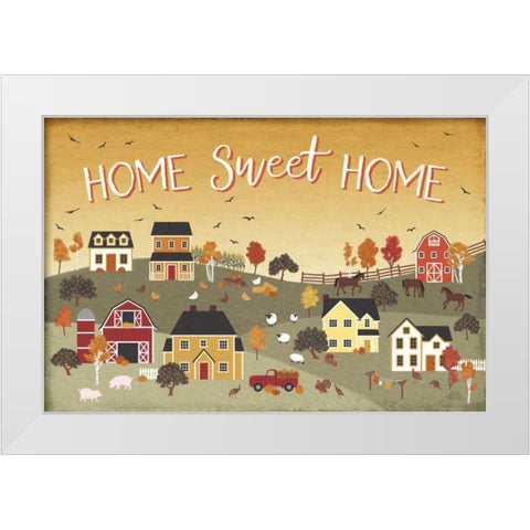 Harvest Village II Script White Modern Wood Framed Art Print by Marshall, Laura