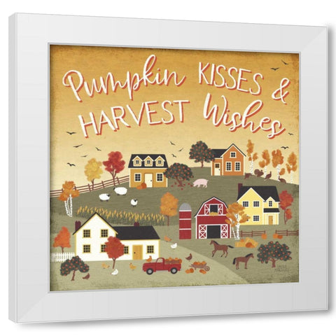 Harvest Village IV Script White Modern Wood Framed Art Print by Marshall, Laura