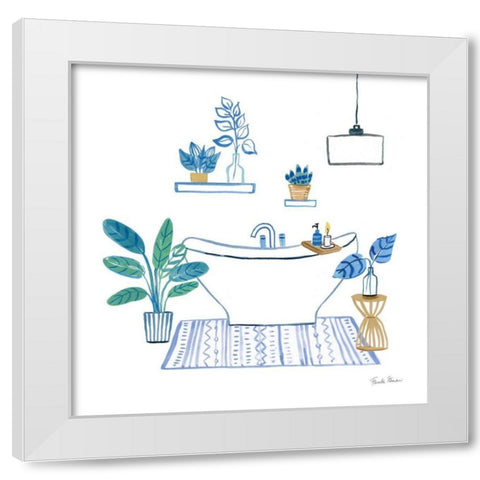 Relax II White Modern Wood Framed Art Print by Zaman, Farida