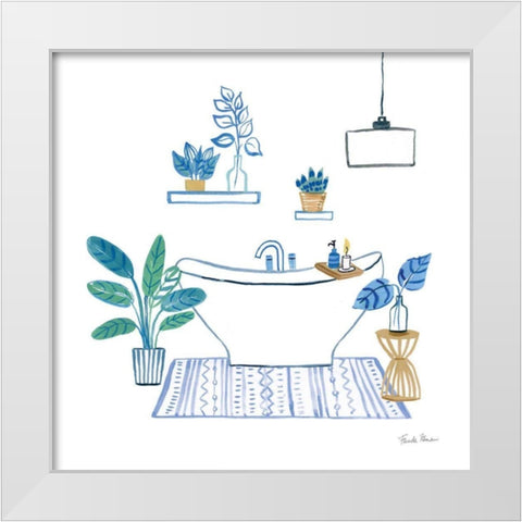 Relax II White Modern Wood Framed Art Print by Zaman, Farida