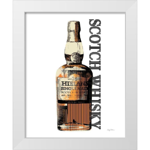 Scotch Whisky White Modern Wood Framed Art Print by Tillmon, Avery